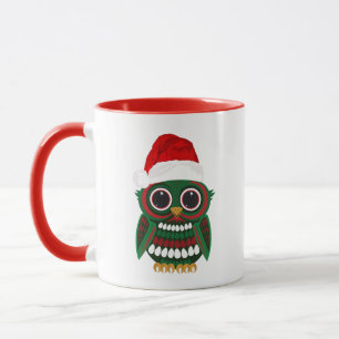 Süße Weihnachts-Eule Karo-Gemütlichkeit Festliche  Tasse
