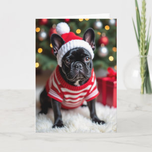 Süße Weihnachts Französische Bulldogge Karte