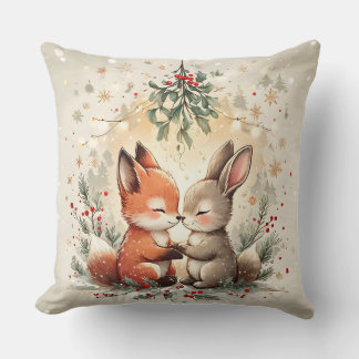Süße Weihnachts-Fuchs- und Häschen-Pillow unterm M Kissen
