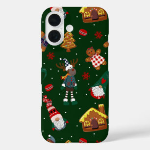Süße Weihnachts-Gingerbread-Gnome-Rentiere-Party iPhone 16 Hülle