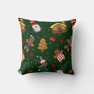 Süße Weihnachts-Gingerbread-Gnome-Rentiere-Party Kissen