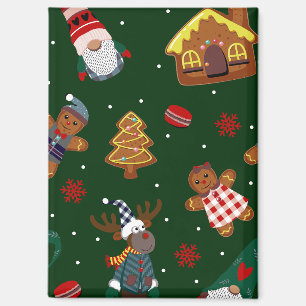 Süße Weihnachts-Gingerbread-Gnome-Rentiere-Party Magnet