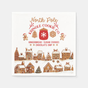 Süße Weihnachts-Gingerbread-Häuser-Kekse Serviette