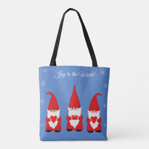 Süße Weihnachts-Gnome auf Blau