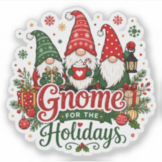 Süße Weihnachts-Gnome-Feiertagsdesign Aufkleber