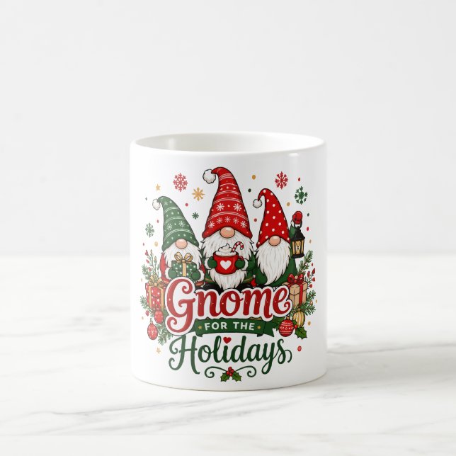 Süße Weihnachts-Gnome-Feiertagsdesign Kaffeetasse (Mittel)