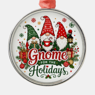 Süße Weihnachts-Gnome-Feiertagsdesign Ornament Aus Metall