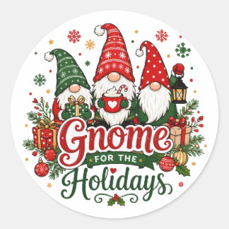 Süße Weihnachts-Gnome-Feiertagsdesign Runder Aufkleber