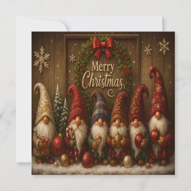 Süße Weihnachts-Gnome Frohe (Vorderseite)