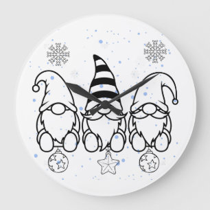 Süße Weihnachts-Gnome Holiday Design.  Große Wanduhr