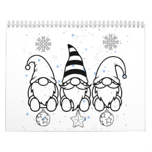 Süße Weihnachts-Gnome Holiday Design. Kalender