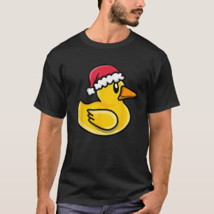 Süße Weihnachts-Gummiente mit Santa-Hut T-Shirt