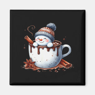 Süße Weihnachts-Heiße-Schokolade-Schneemann Magnet