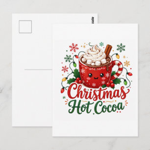 Süße Weihnachts-Heiße-Schokolade-Tasse Postkarte
