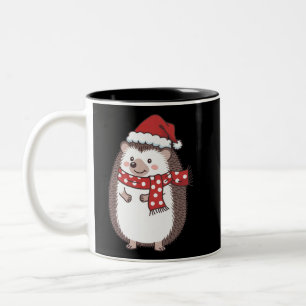 Süße Weihnachts-Igel-Feiertage Zweifarbige Tasse