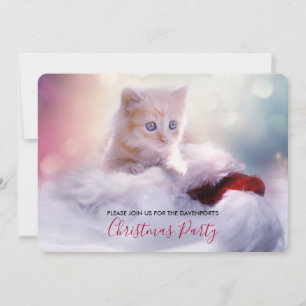 Süße Weihnachts-Kätzchen-Party-Einladung Einladung