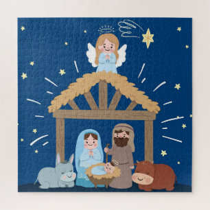Süße Weihnachts-Krippen-Puzzle Puzzle