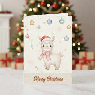 Süße Weihnachts-Lama-Feiertagskarte Feiertagskarte