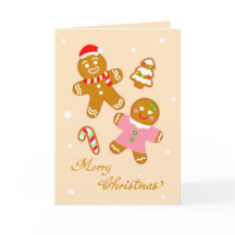 Süße Weihnachts-Lebkuchen-Personal-Karte zum Fest 