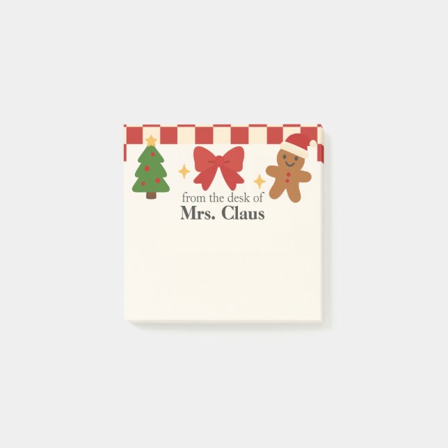 Süße Weihnachts-Notizzettel mit individuellem Name Post-it Klebezettel (Vorderseite)