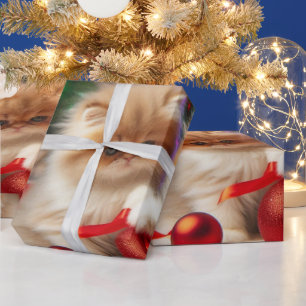 Süße Weihnachts-Perserkatze Geschenkpapier