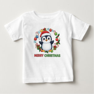 Süße Weihnachts-Pinguin-Illustration Baby T-shirt