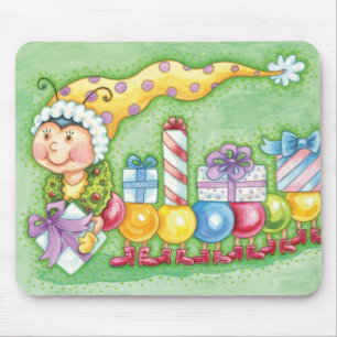Süße Weihnachts-Raupenbahn mit Geschenken Mousepad