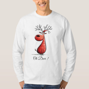 Süße Weihnachts-Rentier-Cartoon – Lustiger Feierta T-Shirt