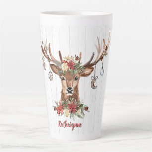 Süße Weihnachts-Rentier-Ornamente   Rustikales Hol Milchtasse