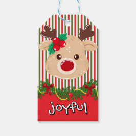 Süße Weihnachts-Rentiere auf individuellem Papier Geschenkanhänger