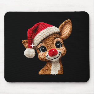 Süße Weihnachts-Rentiere häkeln lustiges Geschenk Mousepad