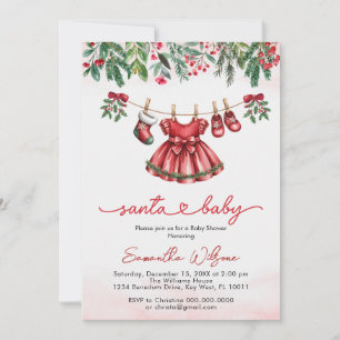 Süße Weihnachts-Santa-Baby-Mädchen-Kleidung Baby-S Einladung