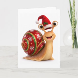 Süße Weihnachts-Schneckenpost-Feiertagskarte Karte