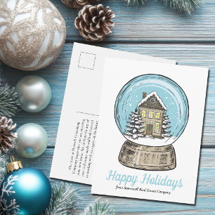Süße Weihnachts-Schneekugel Immobilienfirma Feiertagspostkarte