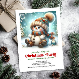 Süße Weihnachts-Schneemann-Digital-Download-Party- Einladung