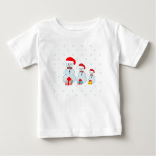 Süße Weihnachts-Schneemänner Baby T-shirt
