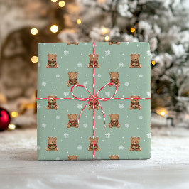 Süße Weihnachts-Teddybär-Geschenkpapier Geschenkpapier