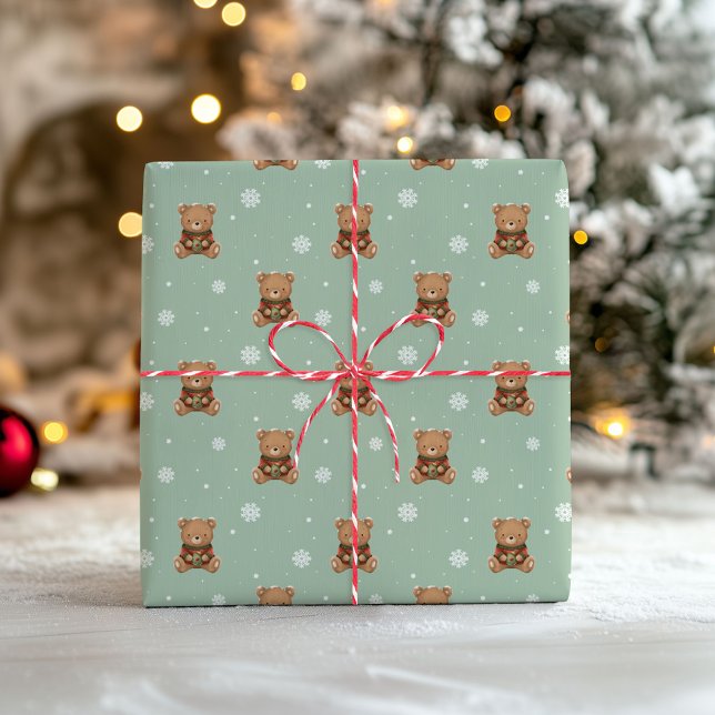 Süße Weihnachts-Teddybär-Geschenkpapier Geschenkpapier (Von Creator hochgeladen)