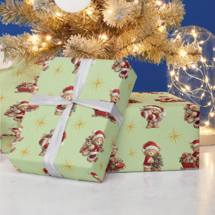Süße Weihnachts-Teddybären Geschenkpapier