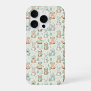 Süße Weihnachts-Tiere Nahtloses Muster iPhone 16 Pro Hülle