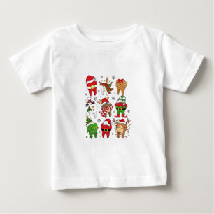 Süße Weihnachts-Zahnfiguren, lustige Feiertage Baby T-shirt