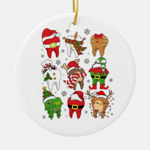 Süße Weihnachts-Zahnfiguren Lustiger Feiertag Keramik Ornament