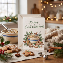 Süße Weihnachtsback-Wasserfarben-Festtagskarte Feiertagskarte