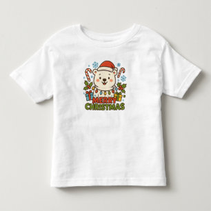 Süße Weihnachtsbär-Illustration Kleinkind T-shirt