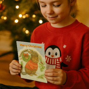 Süße Weihnachtsbiber-Kinder Feiertagskarte