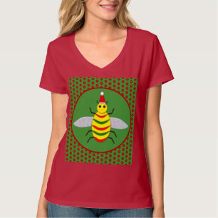 Süße Weihnachtsbiene und Weihnachtssterne T-Shirt
