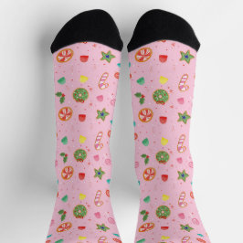 Süße Weihnachtsbonbon-Socken Socken
