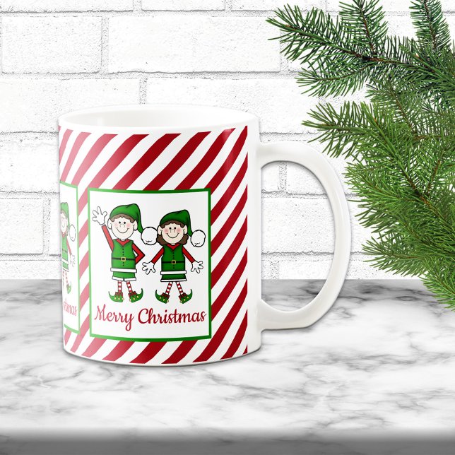 Süsse Weihnachtselfen Frohe Weihnachten Kaffeetasse (Von Creator hochgeladen)