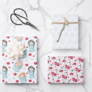 Süße Weihnachtsengel Geschenkpapier Set
