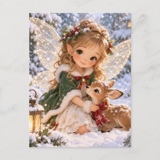 Süße Weihnachtsfee Feiertagspostkarte